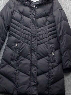 Larry Levine midi Quilted Down Puffer Coat down filled XL 100% feathers filled